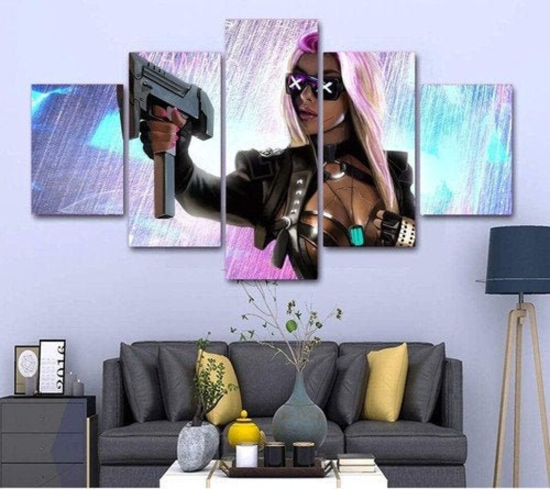 Cyberpunk Girl Wall Art / Cyberpunk Girl Canvas Print Framed / Sci-fi ...