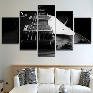 Les Paul Canvas Guitar Wall Art Framed / Gibson Print Guitar Poster 5 ...