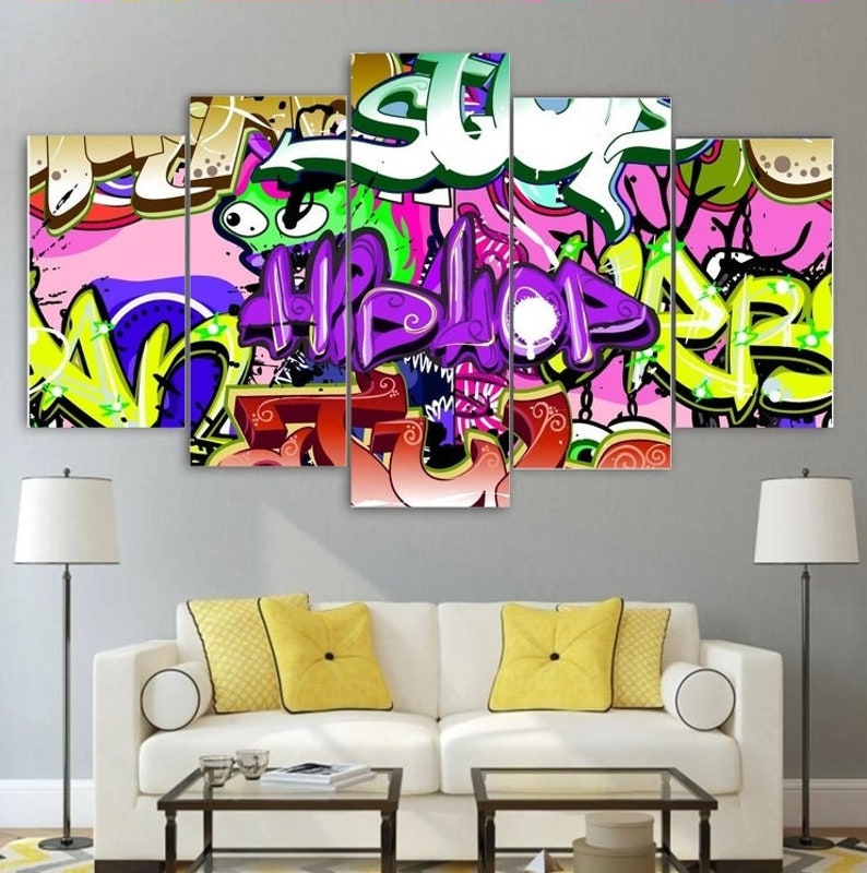 Hip Hop Graffiti Wall Art Framed Collection Decor Rap Canvas Etsy