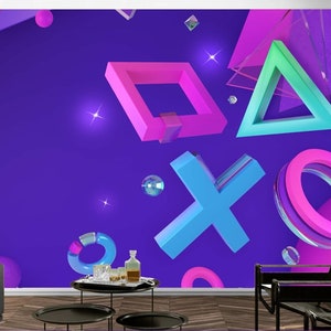Gamer Wall Mural Kids Wallpaper, Boys Teenager Video Game, Peel And Stick Removable Wall Art Decal, Self Adhesive Wallpaper