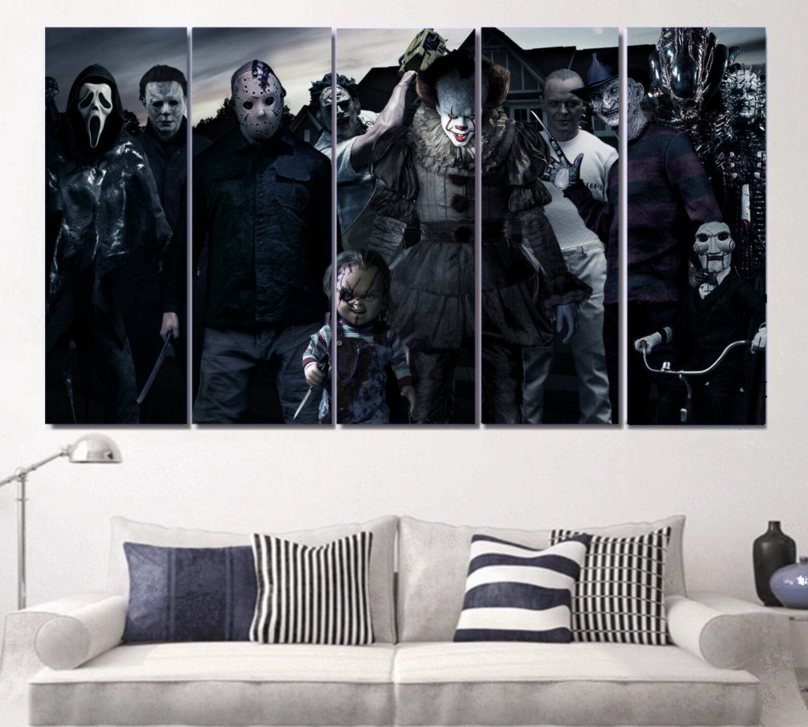 Horror Villains Canvas Art Framed / Horror Movie Wall Art | Etsy