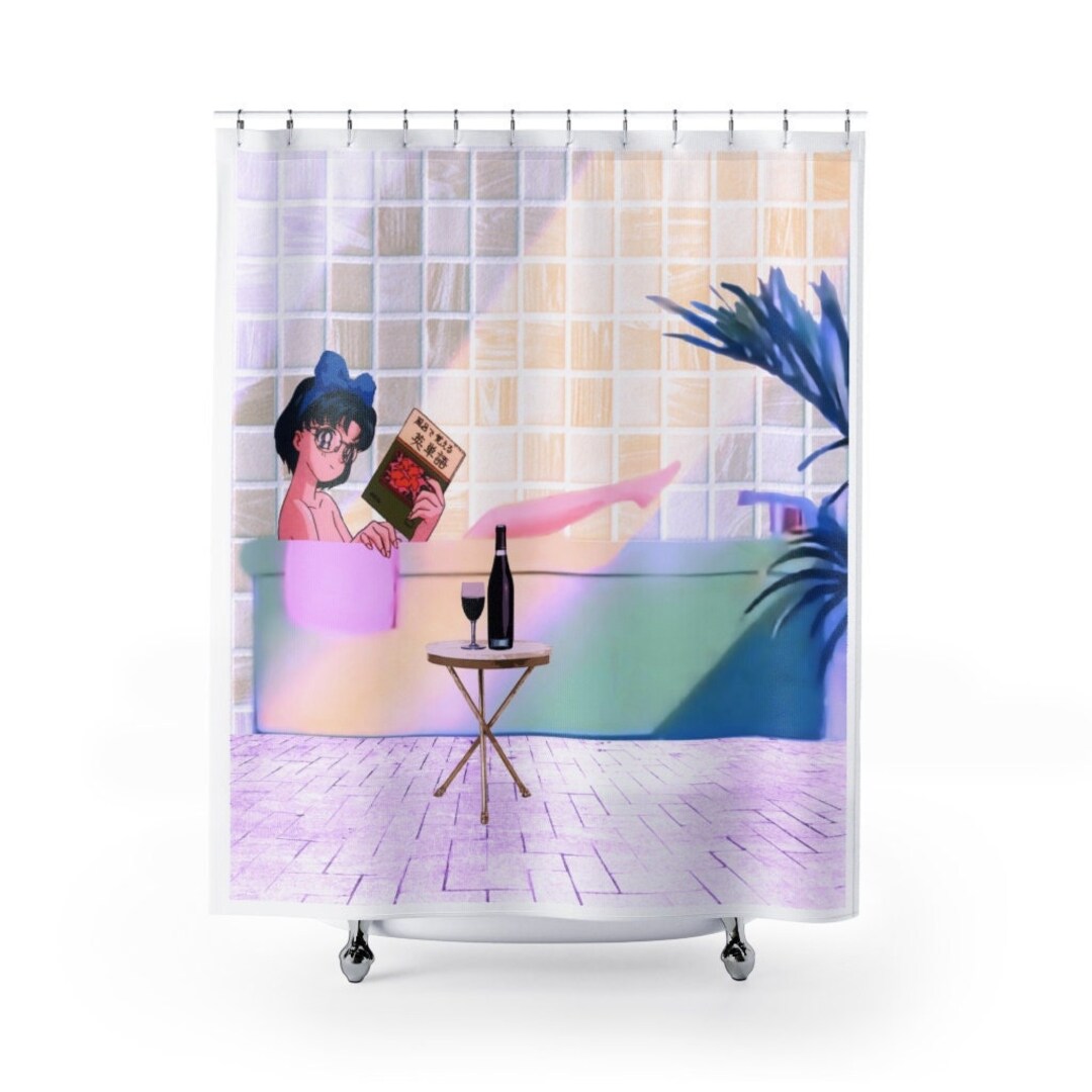 Cute Black Anime Shower Curtain by Ebonygirlart | Society6