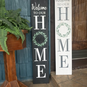 Welcome To Our Home Porch Sign, Farmhouse Sign, Wood Front Door Sign, Welcome Home, Porch Decor, Welcome Sign, Home Sign, Rustic