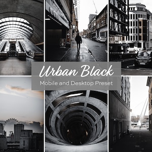 Lightroom Preset Urban Black MOBILE DESKTOP, Filter, City, Street, Dark, Moody, Instagram, Influencer, iPhone, DNG