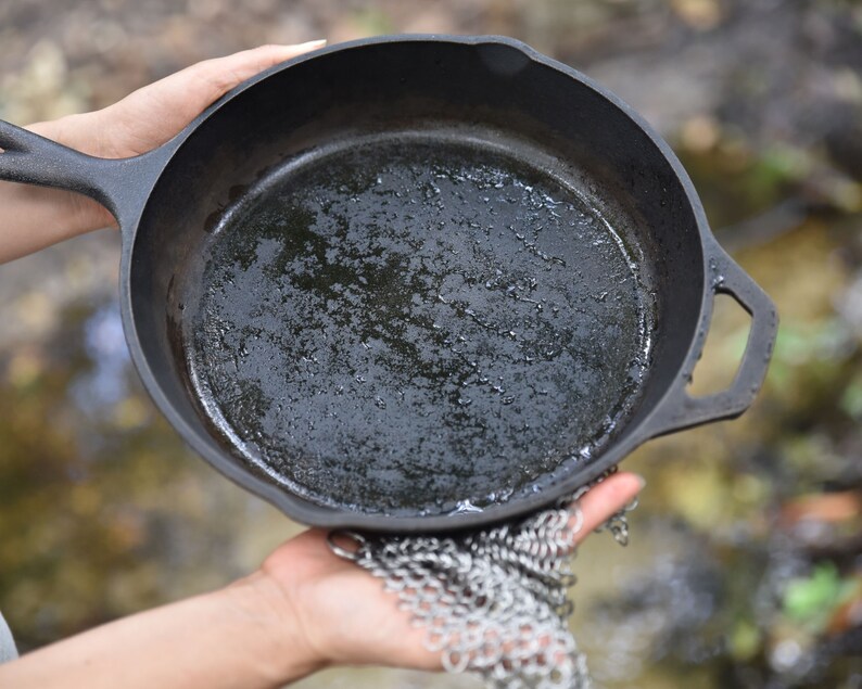 Stainless Steel Scrubber Chainmail cast iron scrubber Cast Etsy