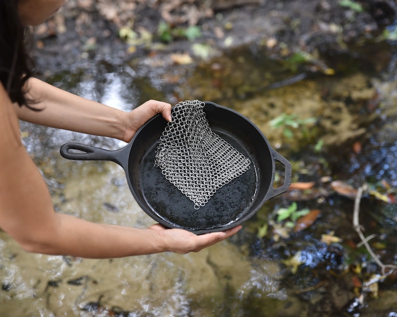 Stainless Steel Scrubber Chainmail cast iron scrubber Cast Etsy