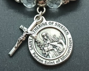 St Catherine of Sweden adjustable bracelet.  Patron saint of miscarriages and difficult pregnancies