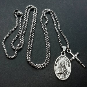 St John of the Cross | Stainless Steel Box Chain With Saint Medal and ...