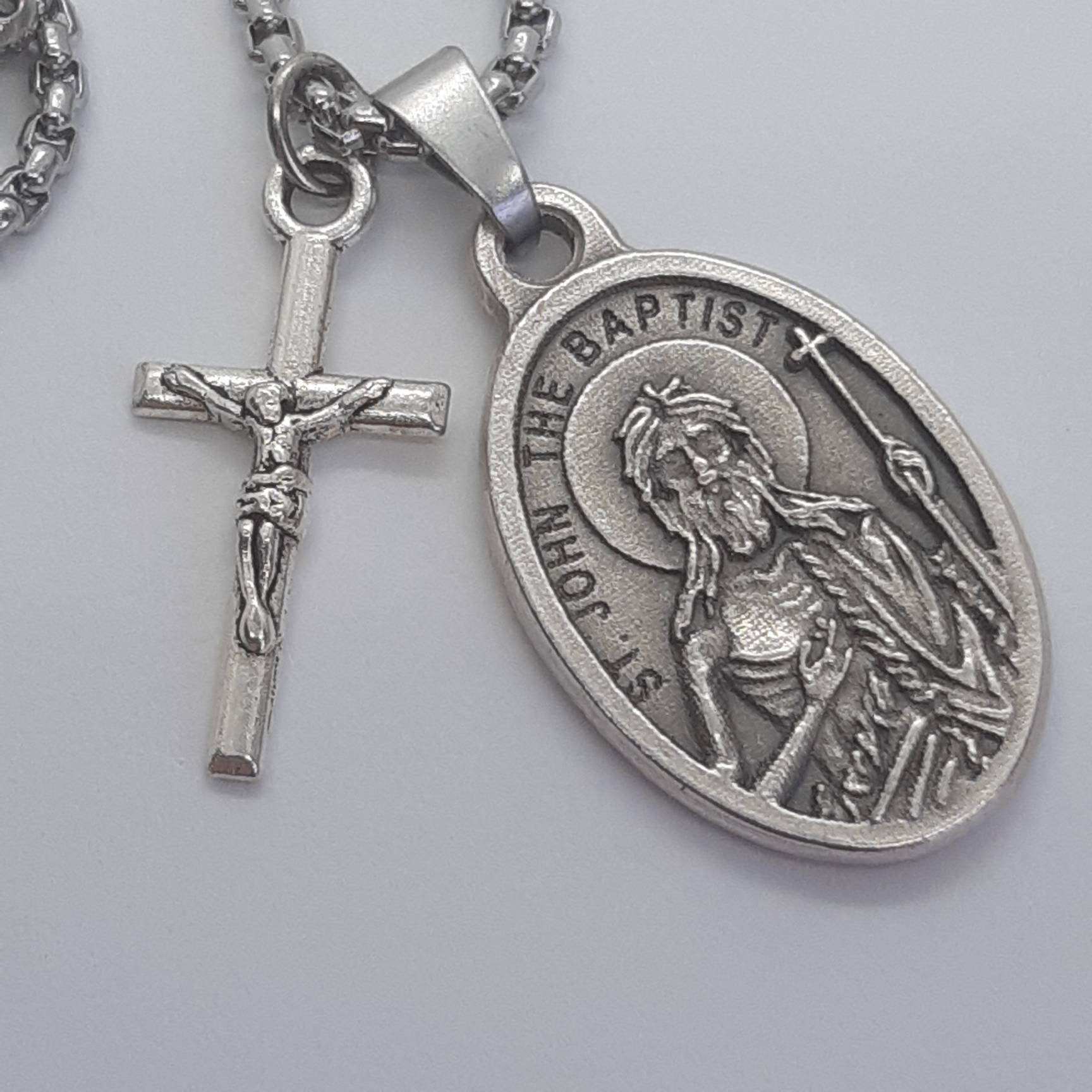 thumbnail image 2 of 14kt Gold St. John The Baptist Patron Saint Medal - Small 2 of 11