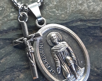 Prayer Card St. Peregrine Patron Saint Of Cancer Pocket Token – Healing Protection Medal Prayer Gift St Peregrine - Foto 10