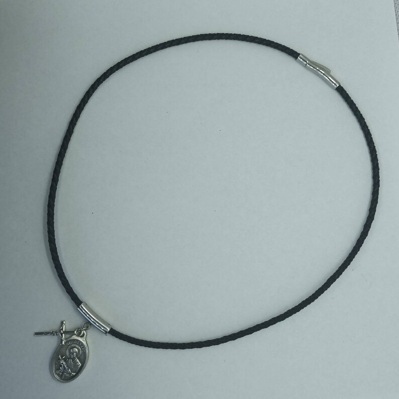 St Gerard Majella Medal | Thin, Braided Leather Necklace With Saint ...