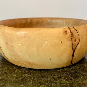 Shallow spalted maple bowl