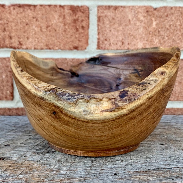 Natural edge walnut bowl