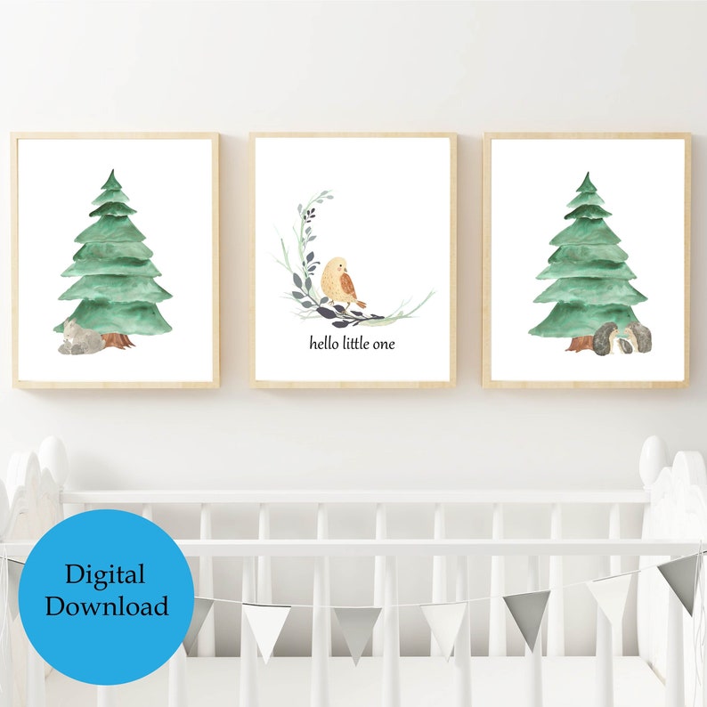 Woodland Printable, Nursery, Wall Art, Digital Download Etsy
