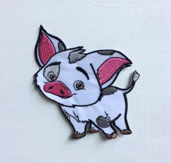Moana Pua Pig Cute Animal Art Badge Iron Or Sew On Embroidered Etsy