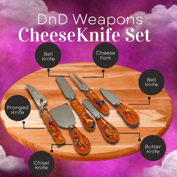 Dnd Weapon Cheese Knife Set 5 Knives. Perfect for Any Cheesy Etsy