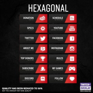 Hexagonal Streaming Panels Red