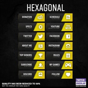 Hexagonal Streaming Panels Yellow