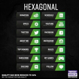 Hexagonal Streaming Panels Green