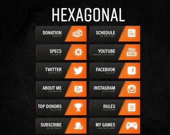 Hexagonal Streaming Panels Orange