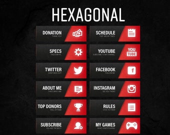 Hexagonal Streaming Panels Red