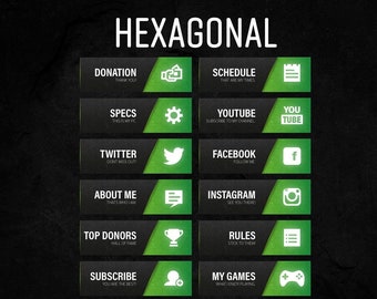 Hexagonal Streaming Panels Green