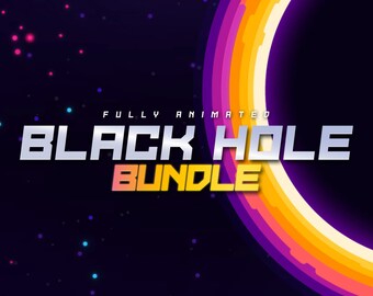 Black Hole Stream Bundle | Space Stream Overlay, Animated Stream Overlay, Purple and Yellow, Colorful and Vibrant