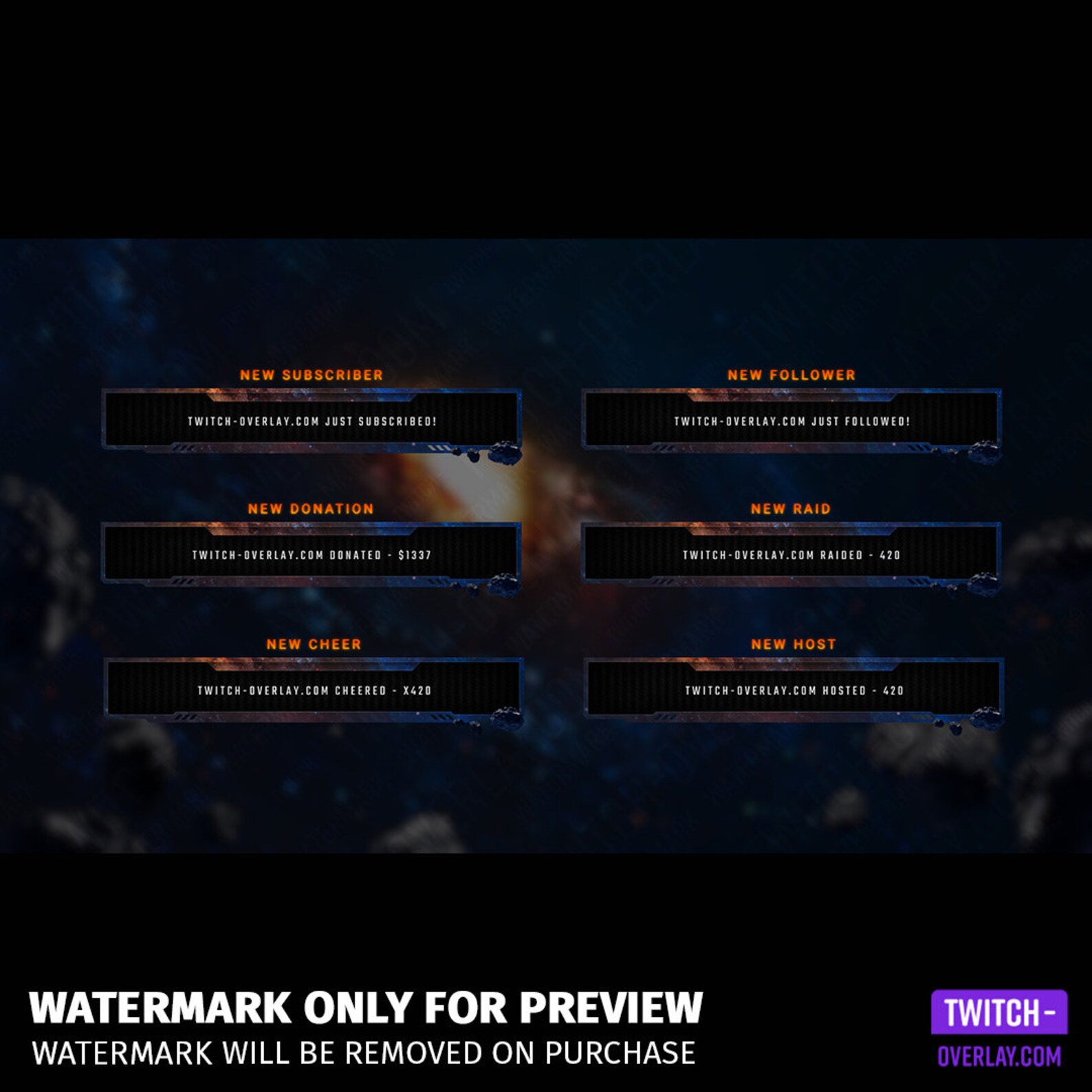 Deep Space Streaming Overlay | Space Stream Overlay, Aniamted Stream ...