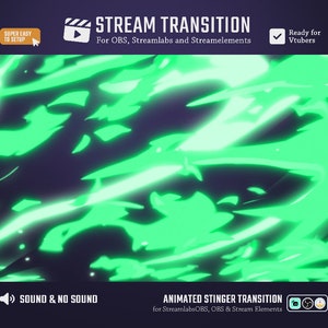 Fire and Flame Pastel Green Cartoon Transition / Vibrant Stream Transition / Animated Stream Transition / Purple Stinger Transition / Anime