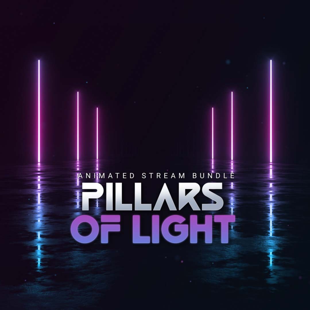 Pillars of Light Stream Package Futuristic Stream Overlay, Neon Stream