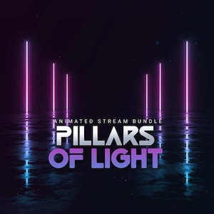 Pillars of Light Stream Package | Futuristic Stream Overlay, Neon Stream Overlay, Clean Stream Overlay, Neon Blue and Pink, Synthwave