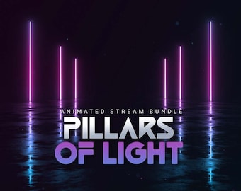 Pillars of Light Stream Package | Futuristic Stream Overlay, Neon Stream Overlay, Clean Stream Overlay, Neon Blue and Pink, Synthwave