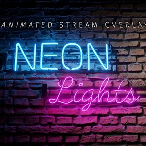 Neon Lights Stream Bundle | Retro Stream Overlay, Neon Stream Overlay, Aniamted Stream Overlay, Neon Stream Alerts, Neon Blue and Pink