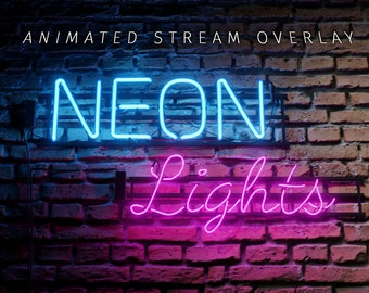 Neon Lights Stream Bundle | Retro Stream Overlay, Neon Stream Overlay, Aniamted Stream Overlay, Neon Stream Alerts, Neon Blue and Pink