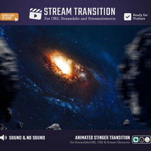 Asteroids Space Transition / Galaxy Stream Transition / Animated Stream Transition / Space Stinger Transition / Blue / Asteroid / Deep Space