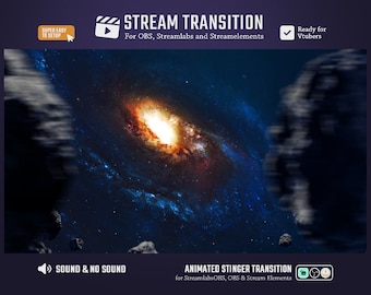 Asteroids Space Transition / Galaxy Stream Transition / Animated Stream Transition / Space Stinger Transition / Blue / Asteroid / Deep Space