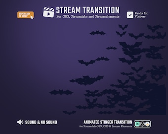 Bat Swarm Cartoon Transition / Halloween Stream Transition/Animated Stream Transition/Halloween Stinger Transition/Anime/Bats Transition