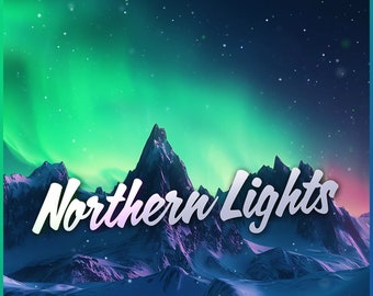 Northern Lights Stream Package | Neon Colors, Cozy Stream Overlay, Snow, Christmas Stream Overlay, Aurora, Northern Lights Stream Overlay