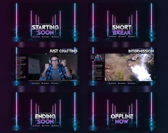 Pillars of Light Animated Stream Screens/Animated Screens/Stream Package/Transition/Stream Overlay/Clean/Galaxy/Modern Theme/Space Theme