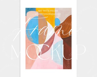 Simple Poster Mockup, Gray Background, Minimal Mockup, Photoshop Template, PSD, Mininalist, Smart Object, Artwork Presentation, Display