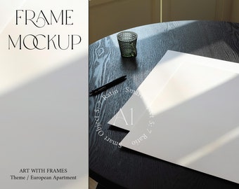Bright Poster Mockup Templete Shadow A1 ISO Vertical Print Mockup Minimalistic Simple Calender Mockup Photoshop Vertical Paper Natural Light