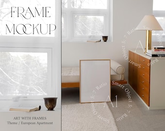 Interior Frame Mockup A1 Realistic Mockup Minimalist Mockup Vertical Print Poster A1 Photoshop Scandinavian Mockup Templete Living Room