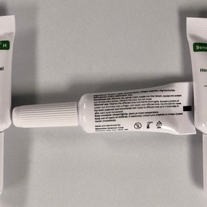 May include: Three white tubes of hemorrhoidal cream labeled "Benethalium H Hemorrhoidal Cream 3 ml"