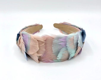 FEATHER HEADBAND PASTEL COLORS - Serre-tête plumes couleurs pastels - Feather Headband pastel tones