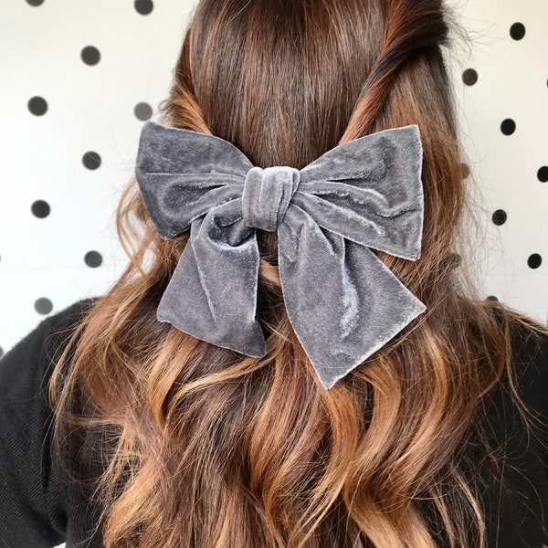 Pasador lazo terciopelo - Barrette neud velours - Velvet bow hair clip
