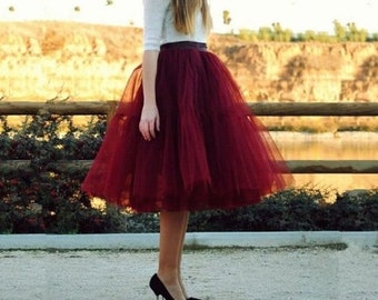 womens tulle midi skirt