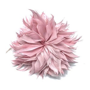Rosa CHRYSANTHEMEN-FEDERBLUMEN-BROSCHE Federn-rosa Blumenbrosche Fleur-Feder-Rosenbrosche/Pince Rosa