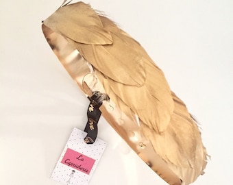 GOLD FEATHER BELT - Ceinture en plumes dorées - Ceinture en plumes dorées