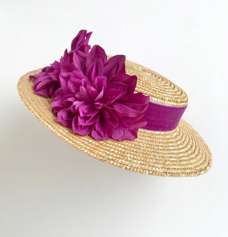 Canotier plato ala ancha buganvilla Canotier plat aile large bougainvillier Wide-Brimmed and flat crown Straw Hat zdjęcie 4