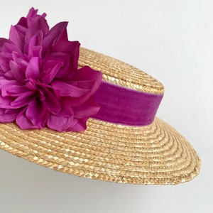 Canotier plato ala ancha buganvilla Canotier plat aile large bougainvillier Wide-Brimmed and flat crown Straw Hat zdjęcie 9